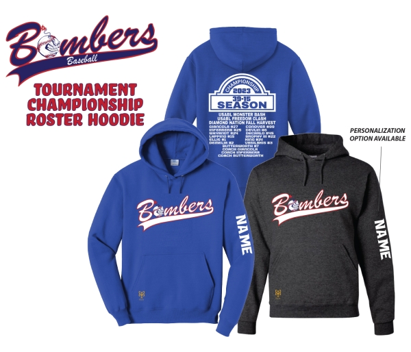 TR BOMBERS 2023 TOURNAMENT SEASON CHAMPIONSHIP ROSTER HOODIE by PACER