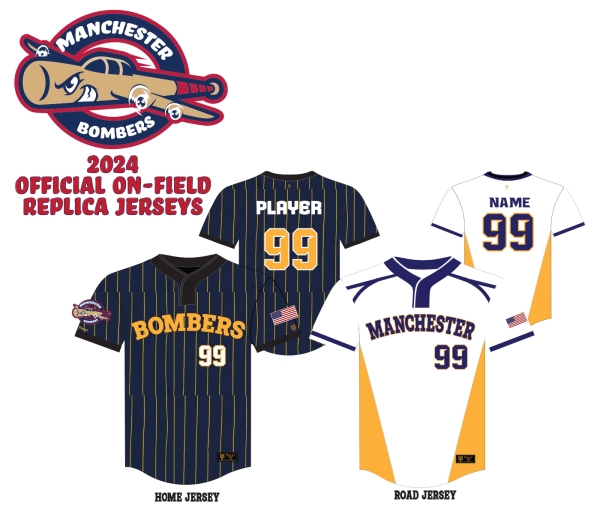 MANCHESTER BOMBERS 2024 10u REPLICA GAME JERSEY'S by PACER