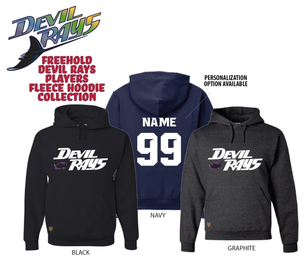 DEVIL RAYS OFFICIAL PLAYER FLEECE PULLOVER HOODIE by PACER