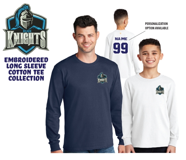 KNIGHTS EMBROIDERED LS COTTON TEE COLLECTION by PACER
