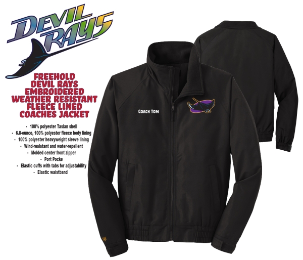 DEVIL RAYS EMBROIDERED INSULATED COCHES JACKET by PACER