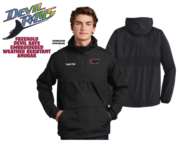 DEVIL RAYS EMBROIDERED ALL-WEATHER POCKETED ANORAK by PACER