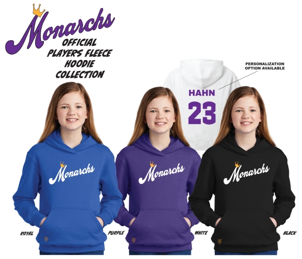 MONARCHS OFFICIAL PLAYER FLEECE PULLOVER HOODIE by PACER