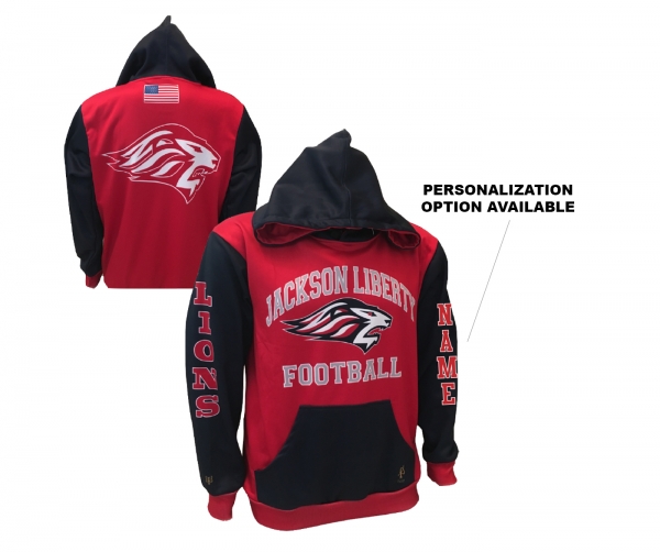 JLHS OFFICIAL LIBERTY LIONS FOOTBALL POLY P LIGHTWEIGHT PERFORMANCE HOODIE by PACER