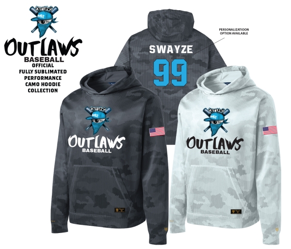 OUTLAWS FULLY SUBLIMATED HEX CAMO PERFORMANCE FLEECE HOODIE by PACER