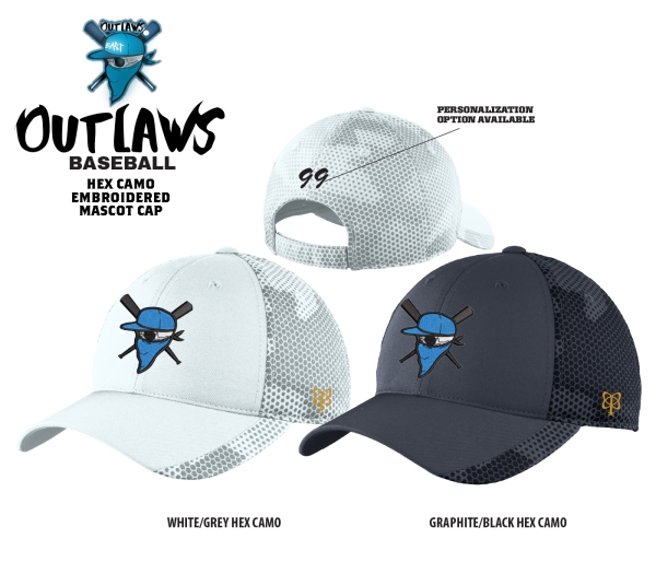 OUTLAWS BASEBALL EMBROIDERED HEX CAMO CAP by PACER