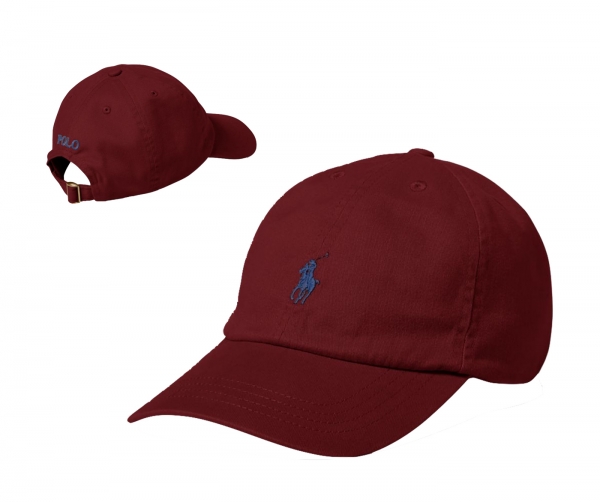 Polo Burgundy & Navy Cotton Dad Hat by Polo