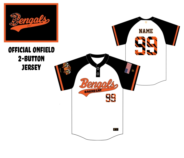 BARNEGAT BENGALS OFFICIAL ON-FIELD 2-BUTTON JERSEY by PACER