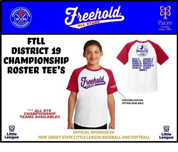 FTLL 2024 DISTRICT 19 CHAMPIONSHIP ROSTER TEE COLLECTION by PACER