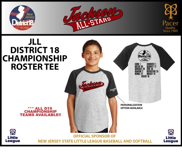 JLL 2024 DISTRICT 18 CHAMPIONSHIP ROSTER TEE COLLECTION by PACER