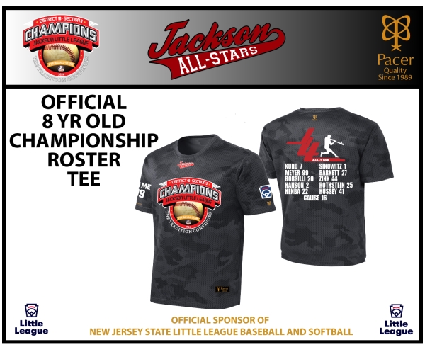 JLL 2024 8YR OLD CHAMPIONSHIP ROSTER TEE by PACER