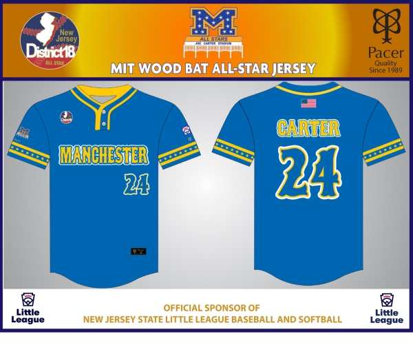 MLL 2025 MIT WOOD BAT ALL-STAR PLAYERS JERSEY by PACER