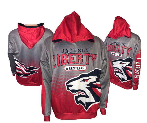 LIBERTY LIONS WRESTLING POLY P LIGHTWEIGHT PERFORMANCE HOODIE by PACER