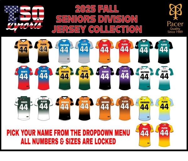 TSO FOOTBALL 2025 FALL SENIOR DIVISION JERSEY by PACER