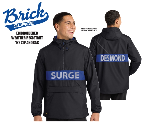 SURGE EMBROIDERED ALL-WEATHER POCKETED ANORAK by PACER