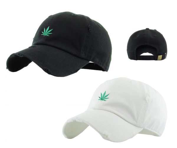 CANNABIS SATIVA DISTRESSED DAD HAT by Pacer
