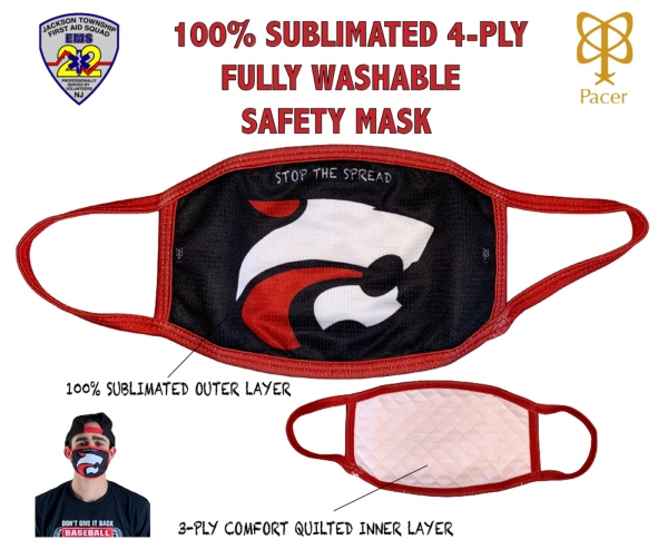 JAGUAR 100% SUBLIMATED 4-PLY WASHABLE SAFETY MASK by PACER