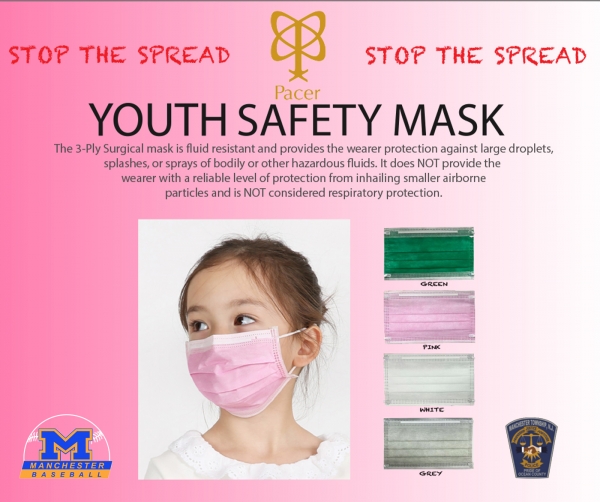 PACER YOUTH SURGICAL SAFETY MASK 5-Pack