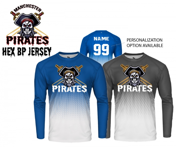 PIRATES HEXAGON LONG SLEEVE BP JERSEY by PACER