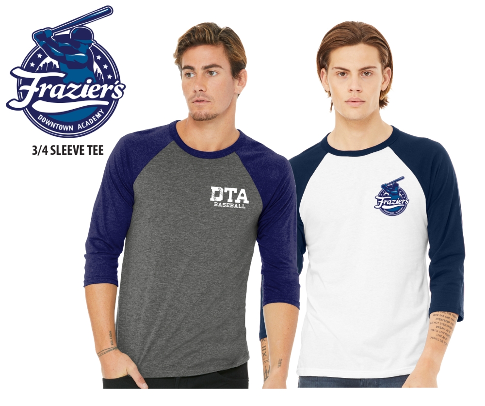 FRAZIERS DOWNTOWN ACADEMY 3/4 SLEEVE BASEBALL TEE by PACER