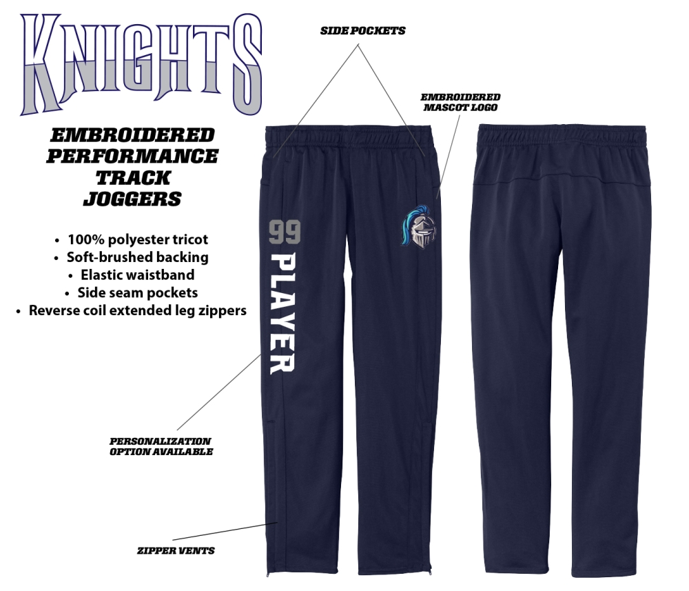 BK EMBROIDERED PERFORMANCE TRACK JOGGER w POCKETS by PACER