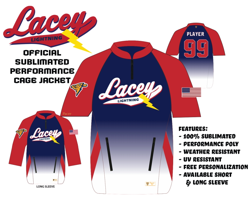 LIGHTNING OFFICIAL ON-FIELD 1/4 ZIP PERFORMANCE CAGE JACKET  by PACER