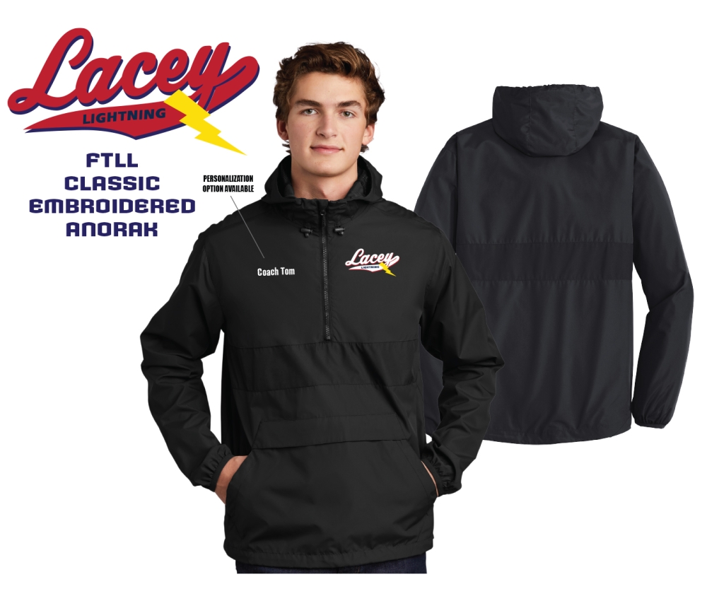 LIGHTNING EMBROIDERED ALL-WEATHER POCKETED ANORAK by PACER