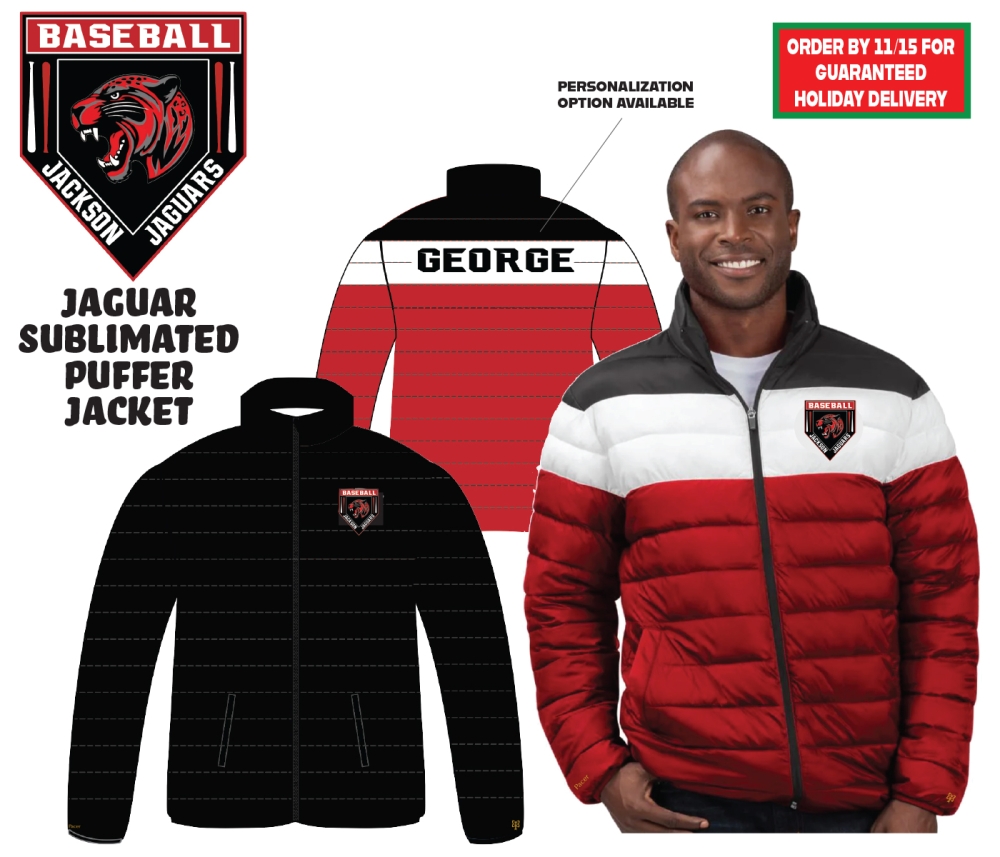 JTHS BASEBALL SUBLIMATED PUFFER JACKET by PACER