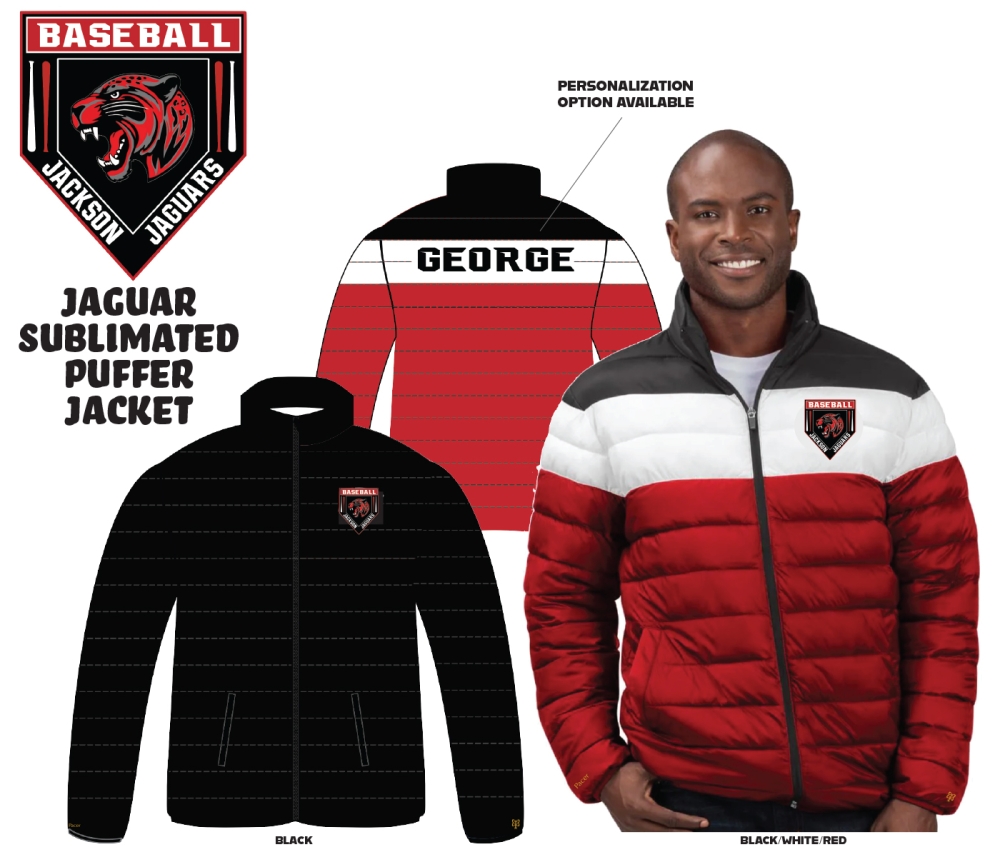 JTHS BASEBALL SUBLIMATED PUFFER JACKET by PACER