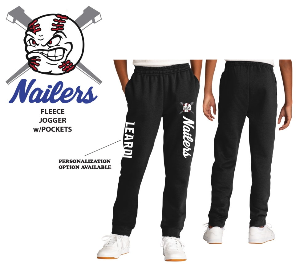 NAILERS OFFICIAL FLEECE JOGGERS w POCKETS by PACER
