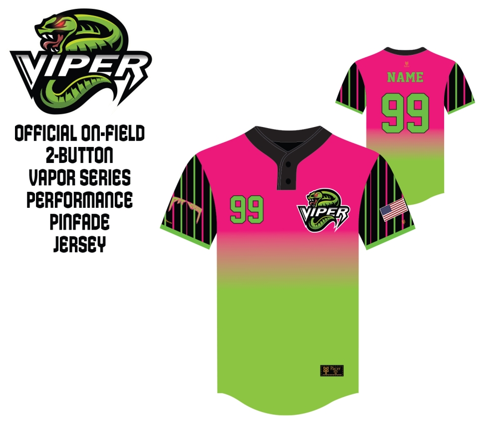 PIT-VIPERS ON-FIELD 2-BUTTON VAPOR SERIES PINFADE JERSEY by PACER