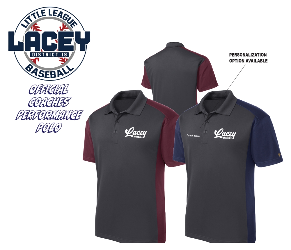 LACEY LITTLE LEAGUE EMBROIDERED PERFORMANCE POLO SHIRT by PACER