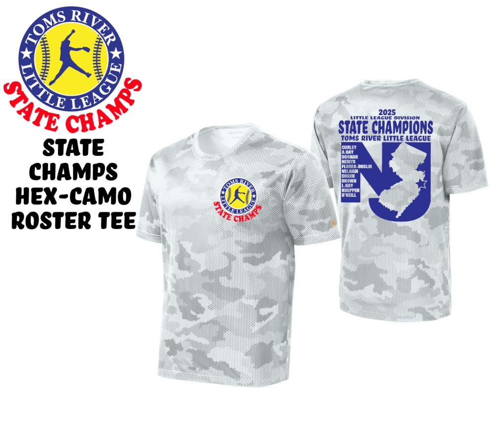 TRLL OFFICIAL STATE CHAMPIONSHIP HEX-CAMO ROSTER TEE by PACER