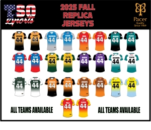 TSO FOOTBALL OFFICIAL FALL 25 REPLICA ON-FIELD JERSEY by PACER