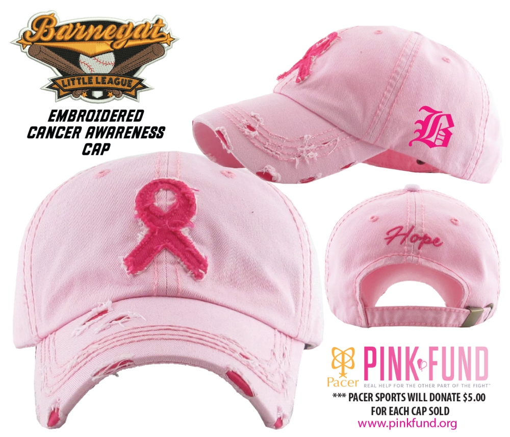 BLL CANCER AWARENESS DISTRESSED PINK-FUND CAP by PACER