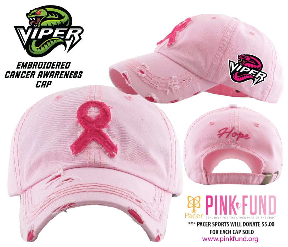 VIPERS CANCER AWARENESS DISTRESSED PINK-FUND CAP by PACER