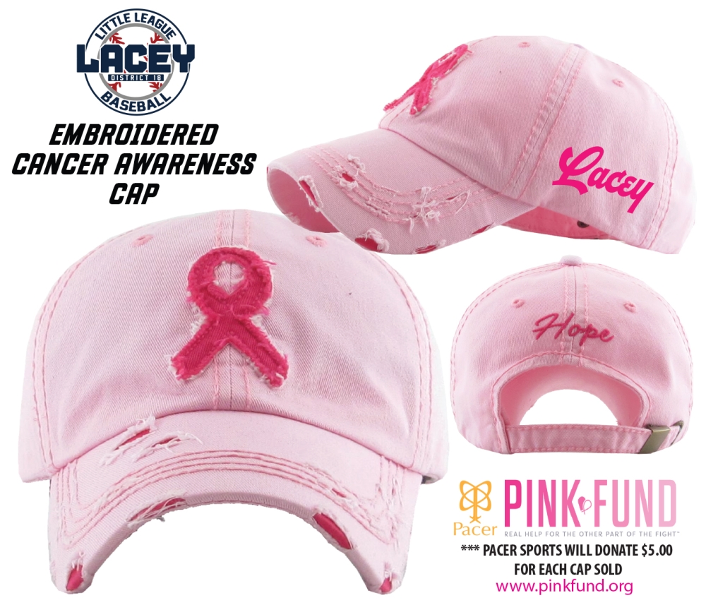 LLL CANCER AWARENESS DISTRESSED PINK-FUND CAP by PACER