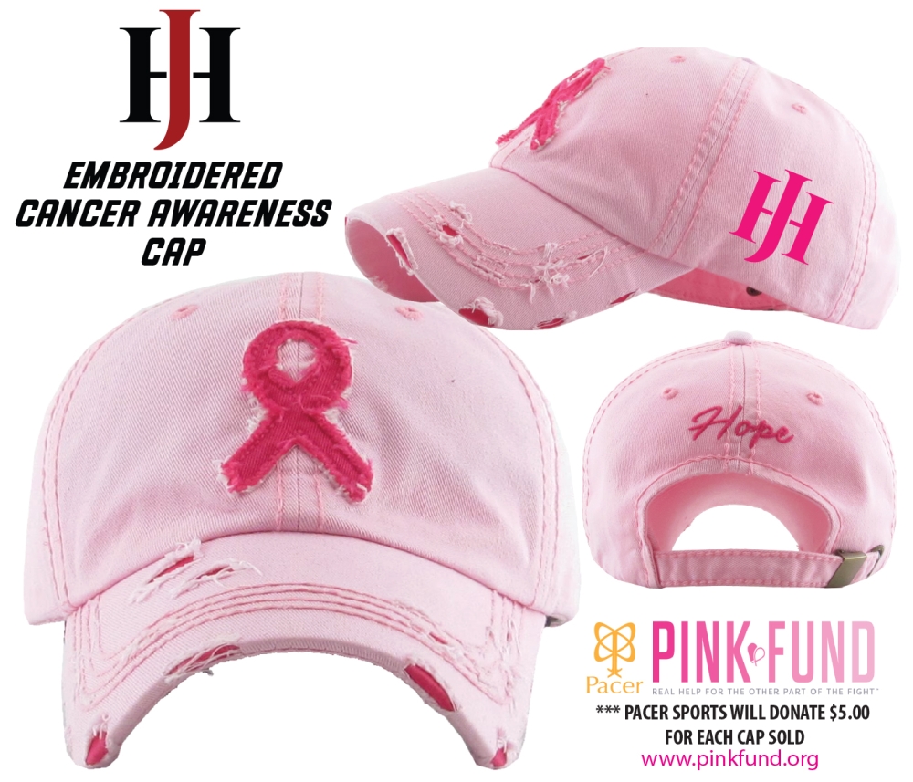JHLL CANCER AWARENESS DISTRESSED PINK-FUND CAP by PACER