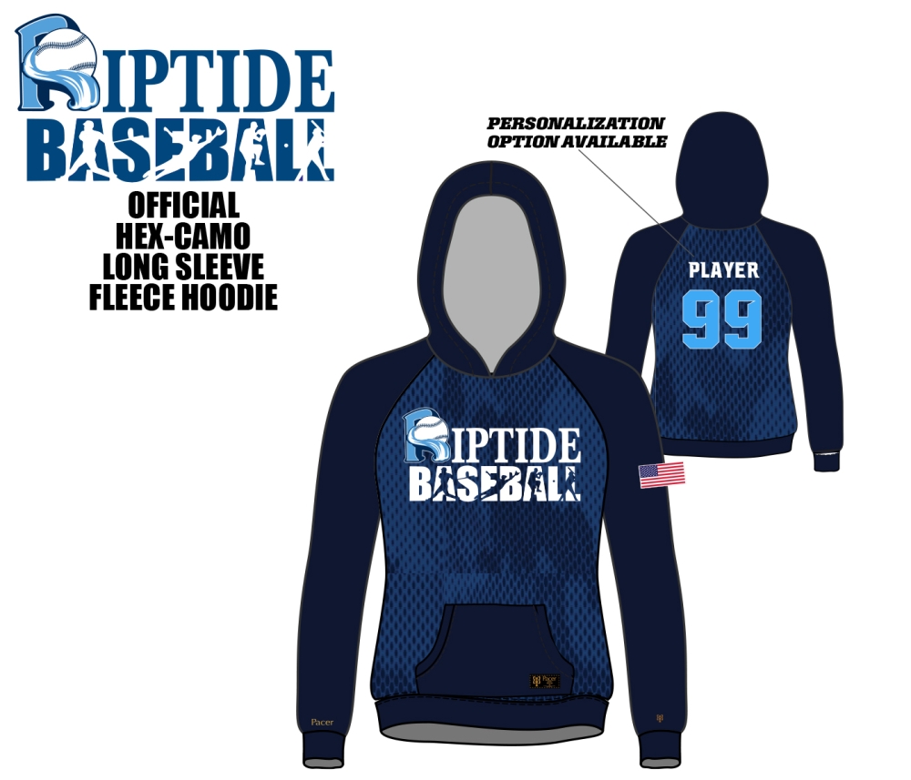 RIPTIDE OFFICIAL 100% SUBLIMATED HEX-CAMO LONG SLEEVE HOODIE by PACER