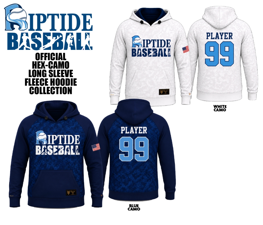 RIPTIDE OFFICIAL SUBLIMATED HEX-CAMO LONG SLEEVE HOODIE COLLECTION by PACER