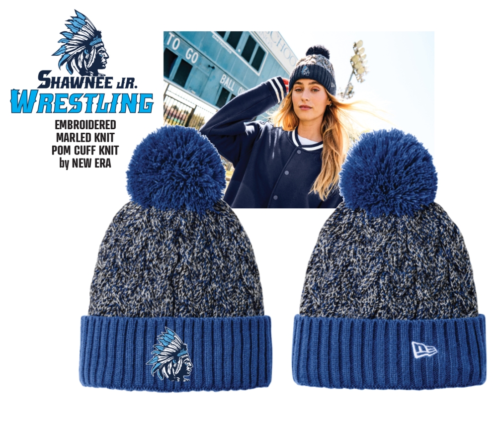 RENEGADE EMBROIDERED MARLED POM CUFF KNIT COLLECTION by NEW ERA