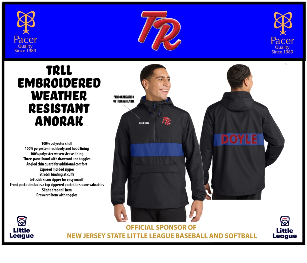TRLL EMBROIDERED ALL-WEATHER POCKETED ANORAK by PACER