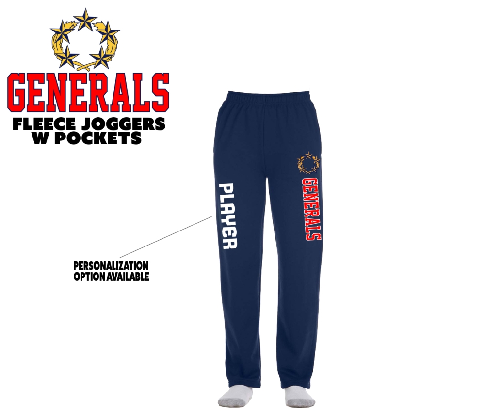 GENERALS OFFICIAL FLEECE JOGGERS w POCKETS by PACER