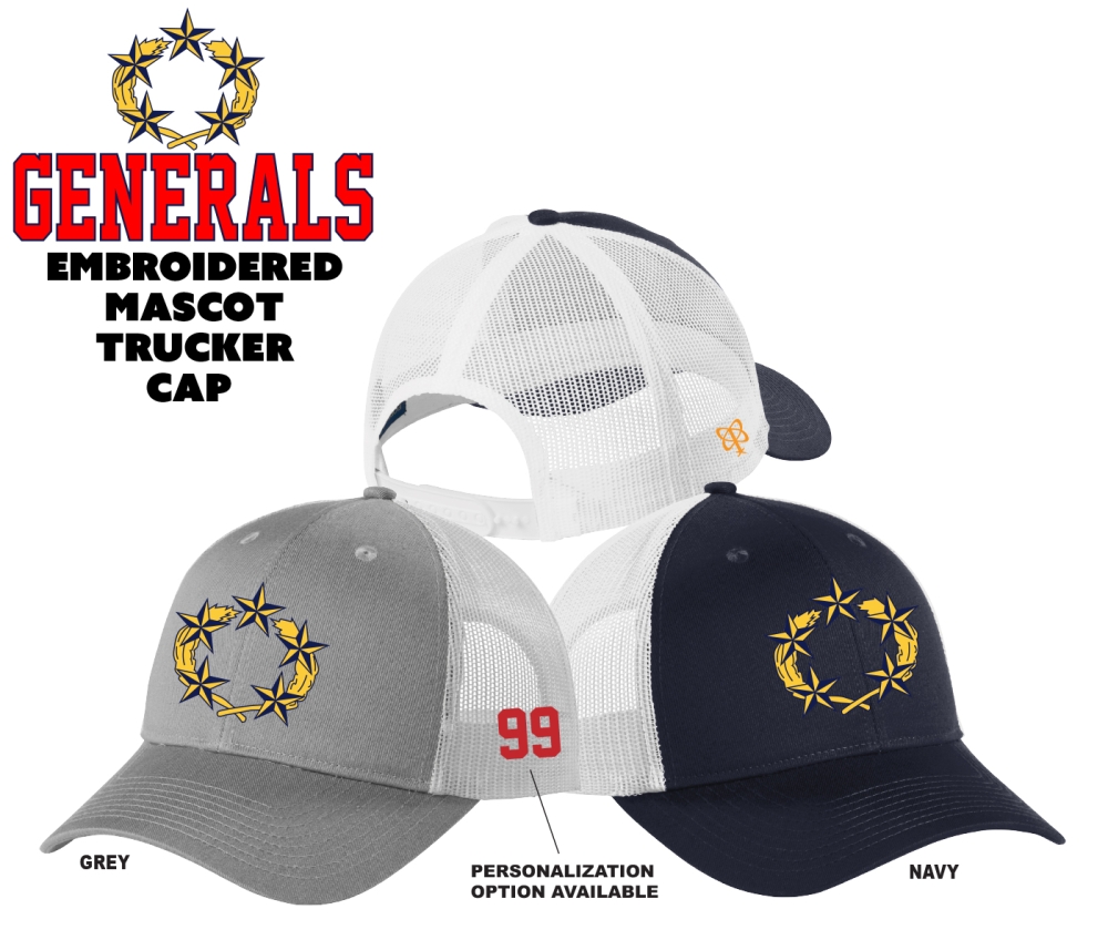 GENERALS OFFICIAL EMBROIDERED TRUCKER CAP COLLECTION by PACER