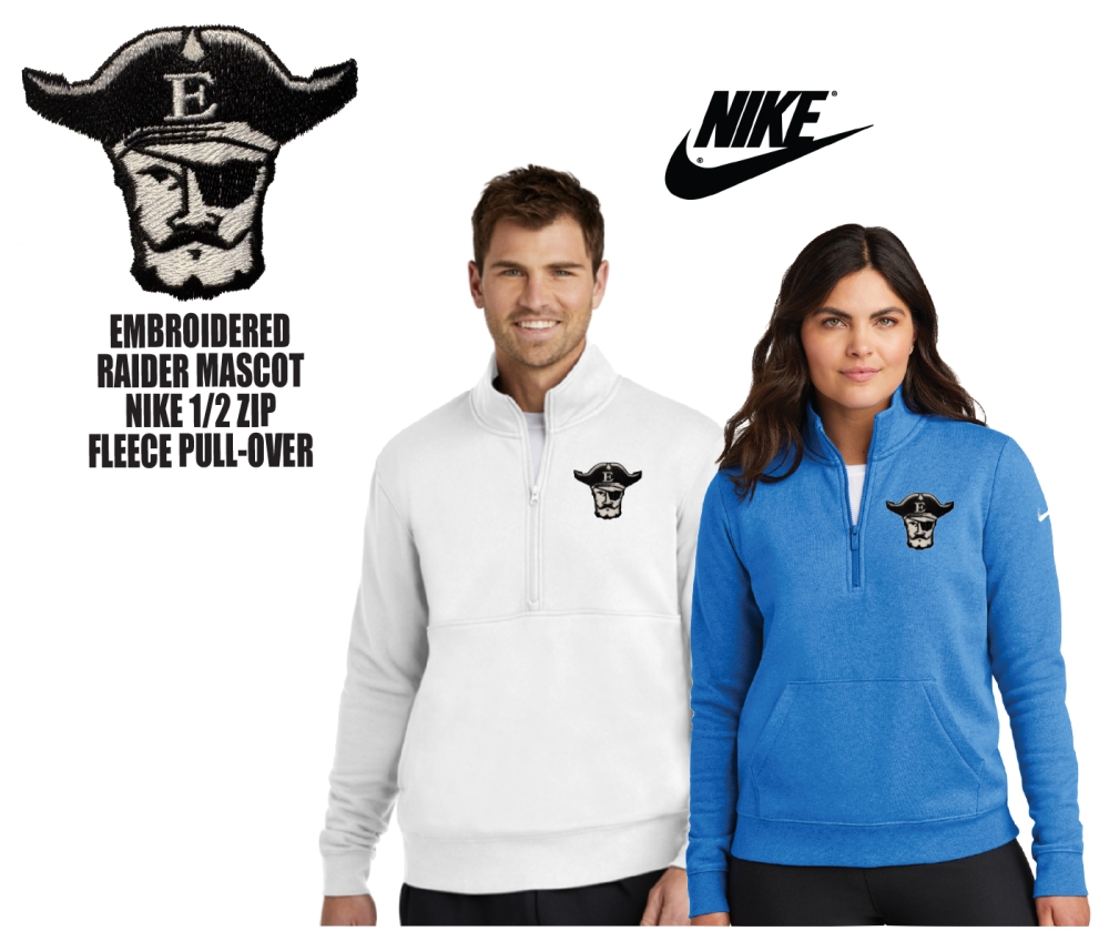 RAIDERS EMBROIDERED MASCOT HALF ZIP CLUB FLEECE by NIKE