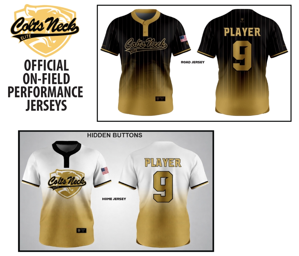 ELITE OFFICIAL ON-FIELD HIDDEN 2-BUTTON PERFORMANCE JERSEY'S by PACER