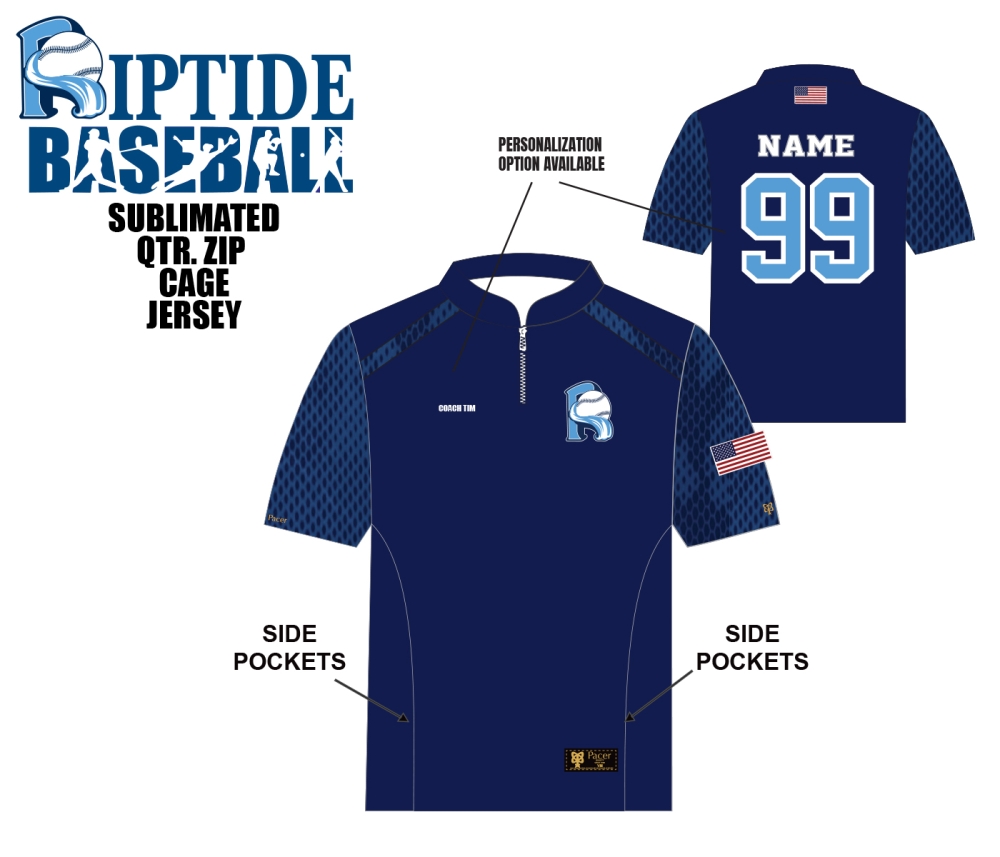 RIPTIDE FULLY SUBLIMATED QTR ZIP CAGE JACKET by PACER