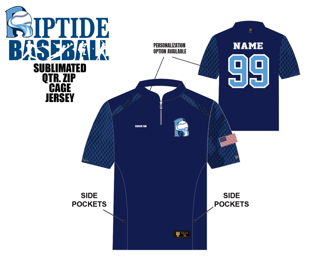 RIPTIDE FULLY SUBLIMATED QTR ZIP CAGE JACKET by PACER