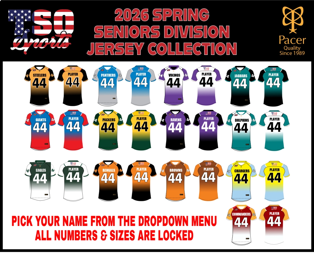 TSO FOOTBALL 2026 SPRING SENIOR DIVISION JERSEY by PACER