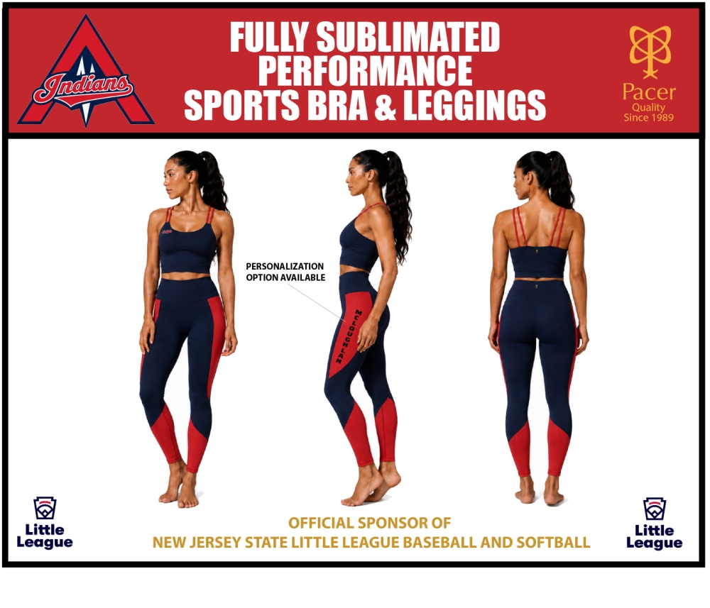INDIANS SUBLIMATED PERFORMANCE LEGGINGS & SPORTS BRA by PACER